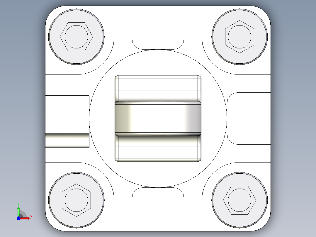 驱动器的部件3D模型前视图