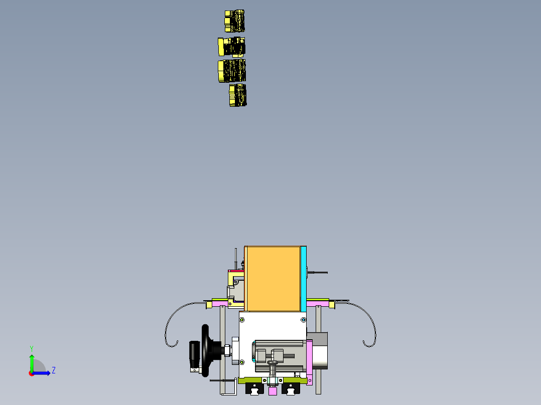 A4_凸轮折弯机、凸轮折弯模组机构SW2015左视图