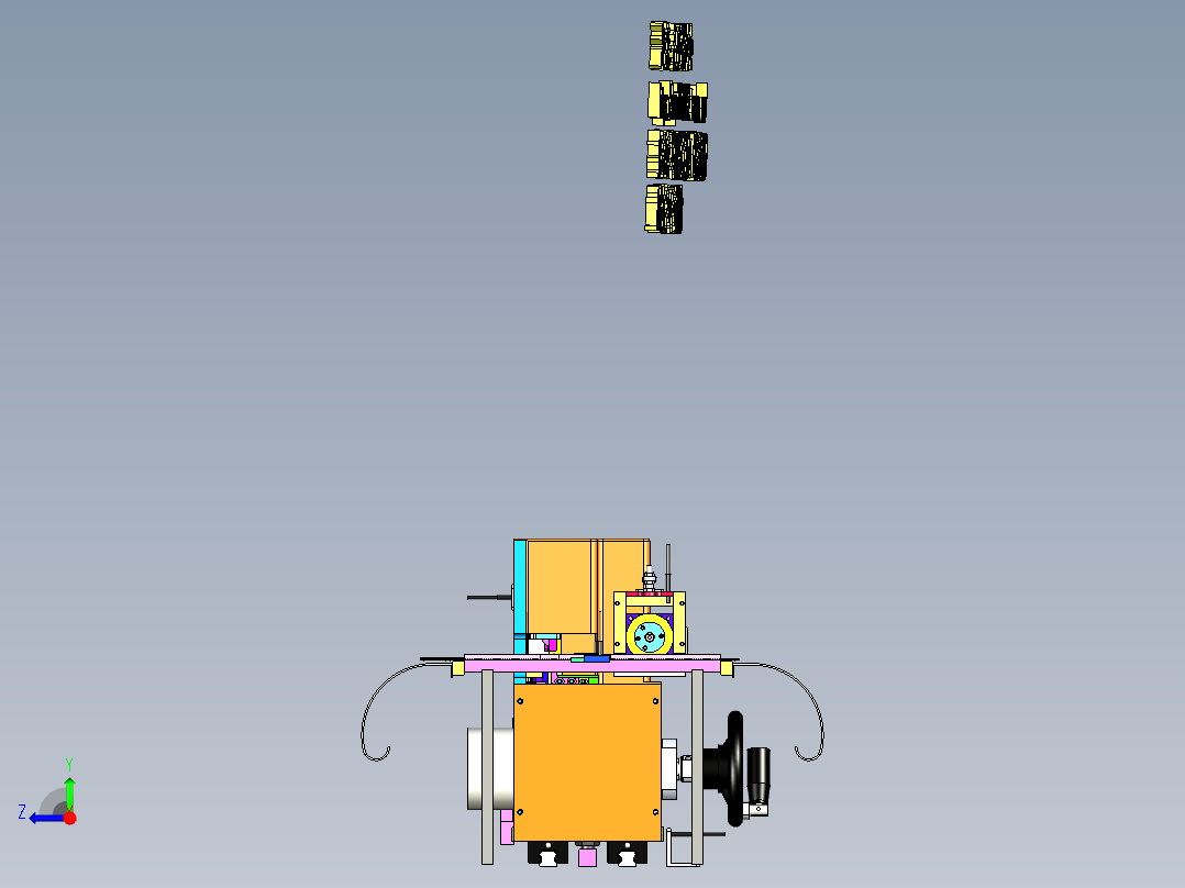 A4_凸轮折弯机、凸轮折弯模组机构SW2015右视图