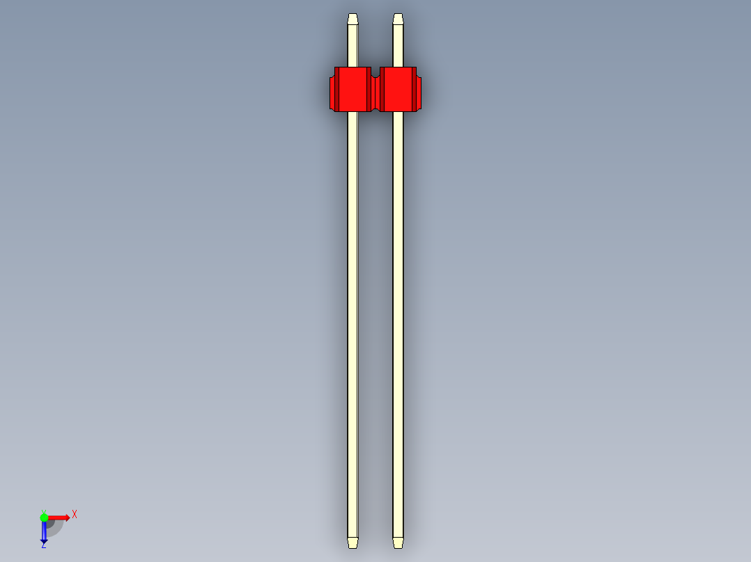 彩色公头100mil（2.54mm）系列-DS1021_red_1x02p_100mil_Type43_rev1.0俯视图