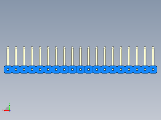 彩色公排针 100mil 2.54mm 系列-DS1022_blue_19p_100mil_TypeU_rev1.0后视缩略图