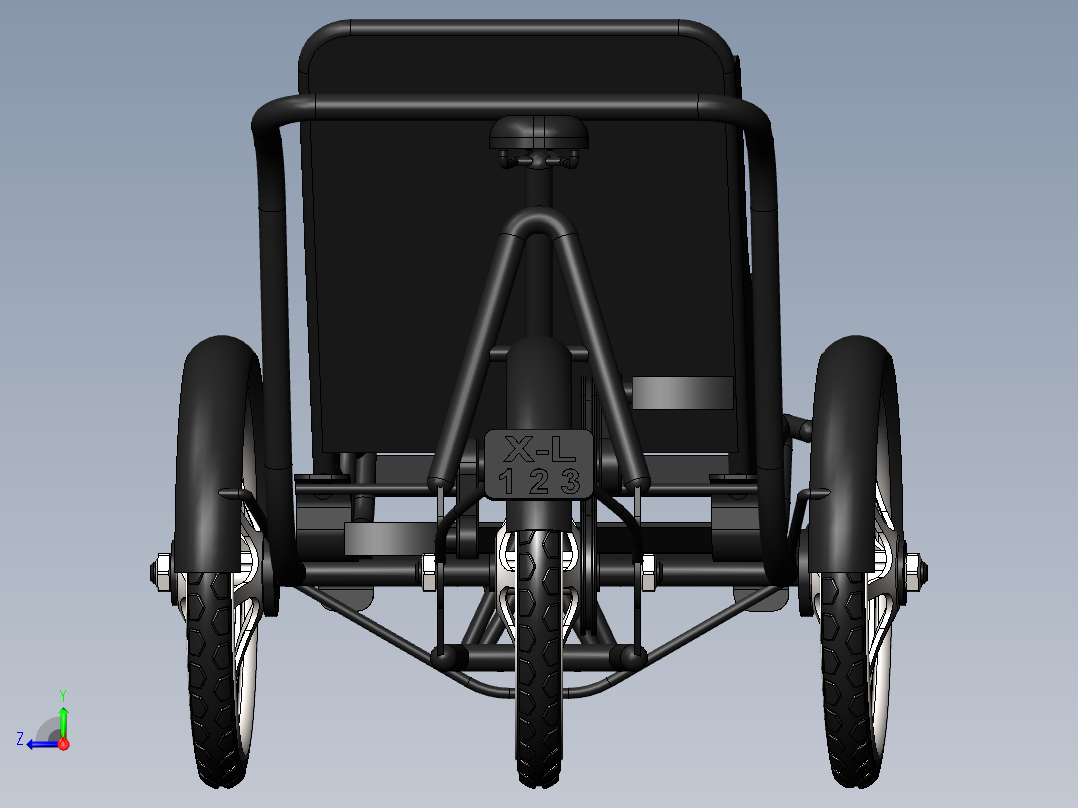 三轮自行车右视图