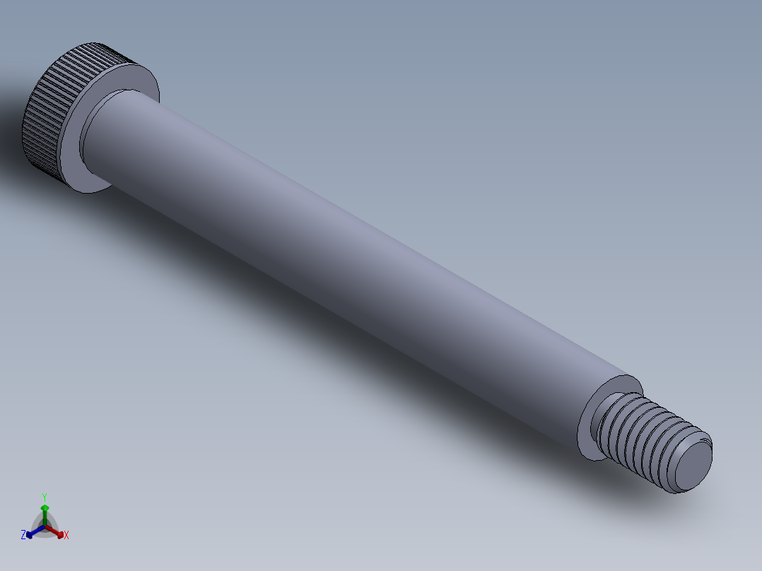 内六角螺螺栓-SB 0.375-16 x3.75.SLDPRT正等轴测图