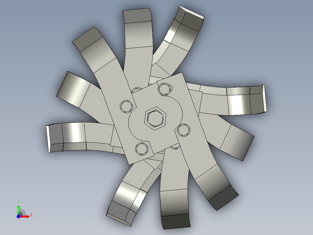 旋耕刀模型前视图