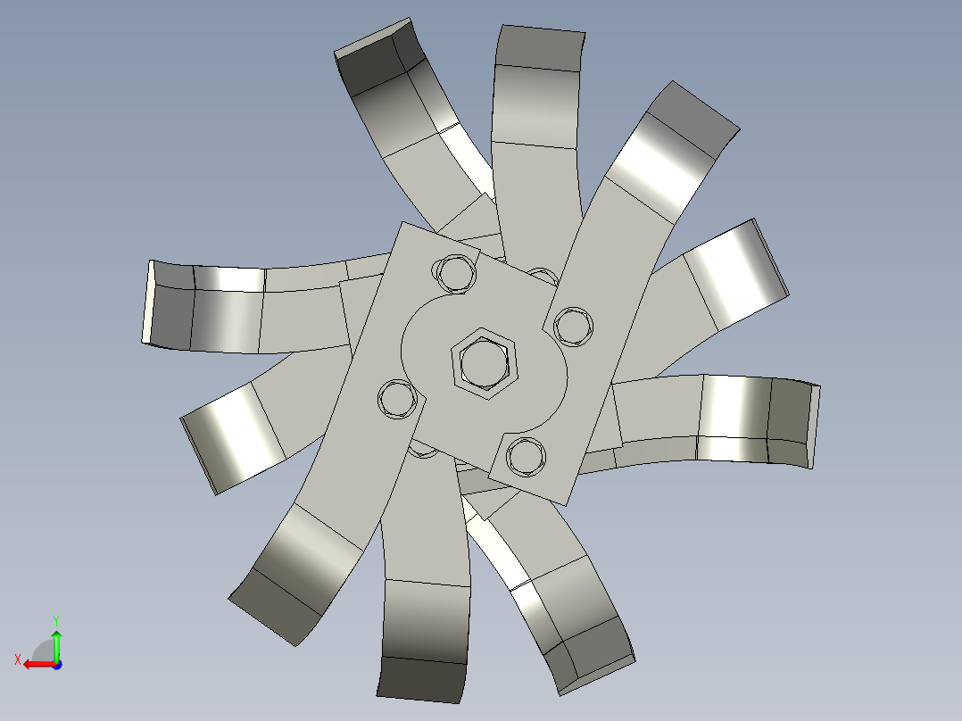 旋耕刀模型后视图