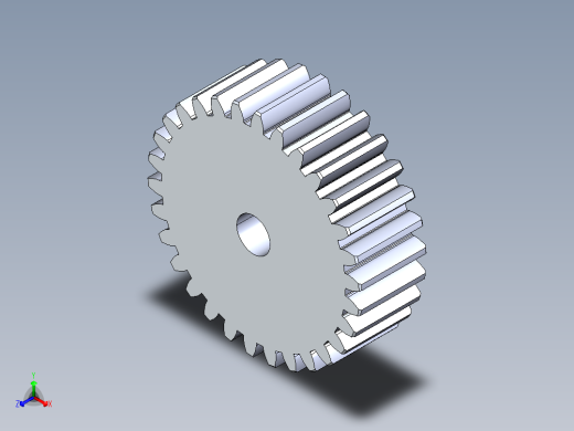 正齿轮-m2 20PA 30t Spur Gear正等轴测缩略图