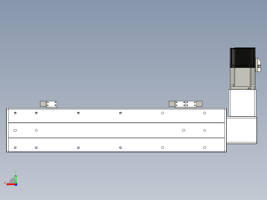同步带滑台-半封闭B10-L90-S300-R-P40-D3后视图