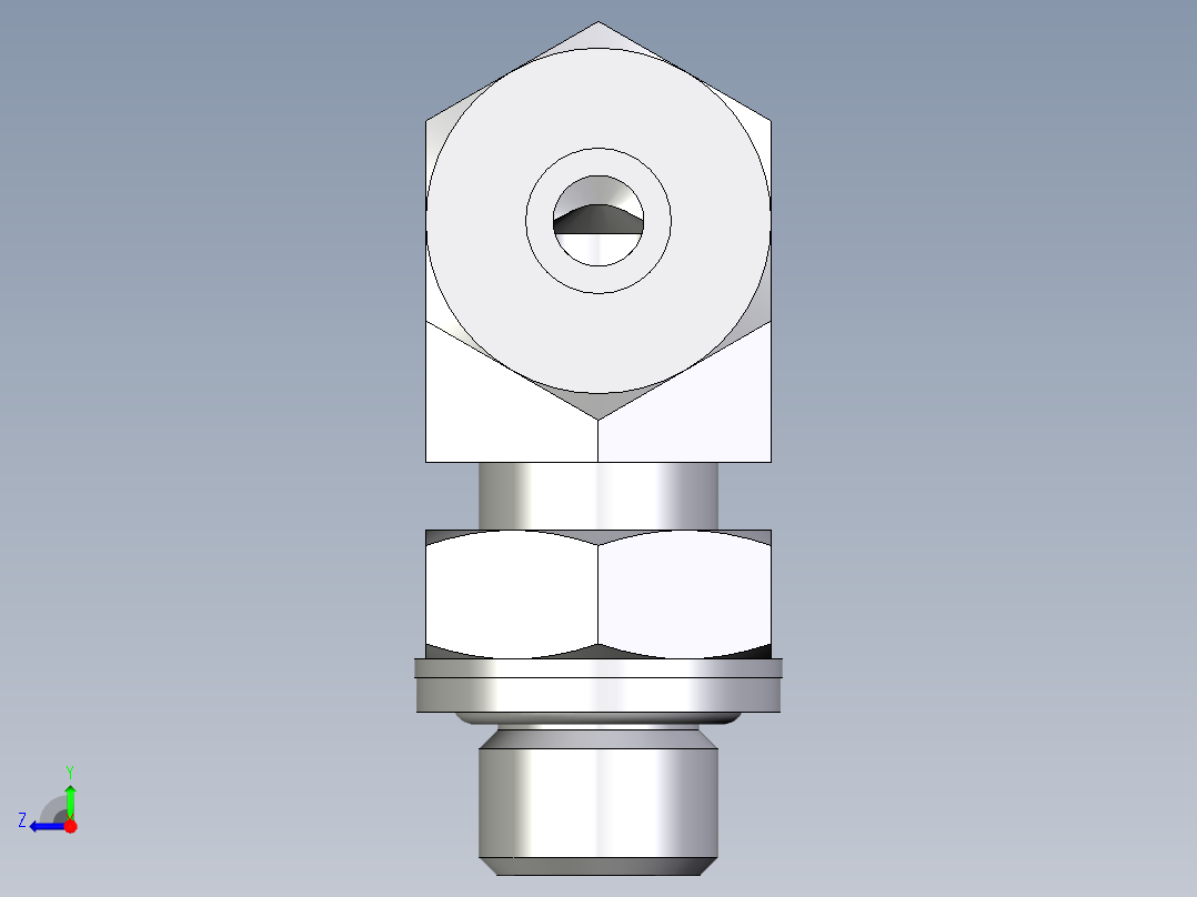 卡套式工业通用硬管接头EO_Adjustable_Locknut_elbow_WEE08SRCF右视图