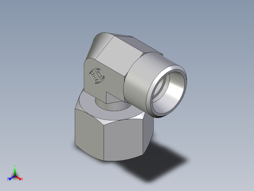 卡套式工业通用硬管接头EO_Standpipe_elbow_EVW12LOMDCF正等轴测缩略图