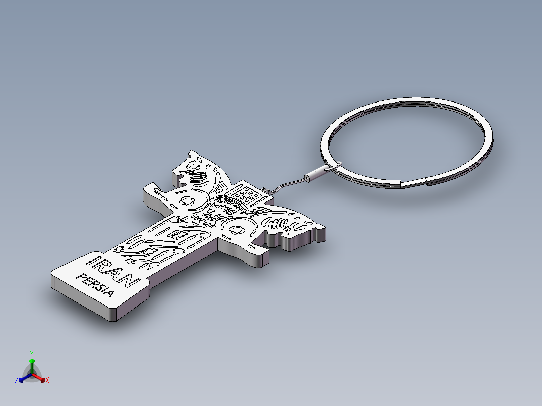 钥匙扣正等轴测图