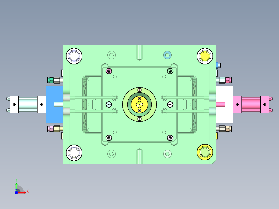 花洒座下壳（油缸抽滑块）前视图