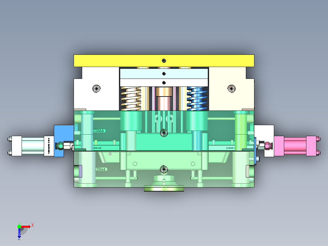 花洒座下壳（油缸抽滑块）俯视图