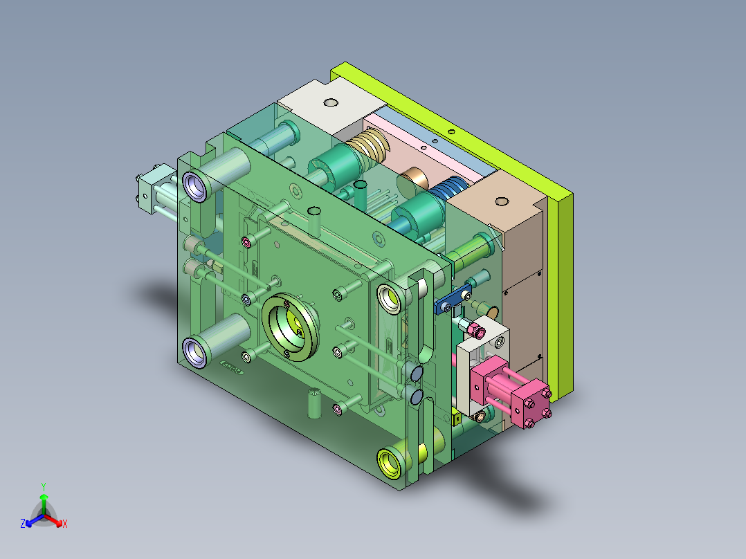 花洒座下壳（油缸抽滑块）正等轴测图