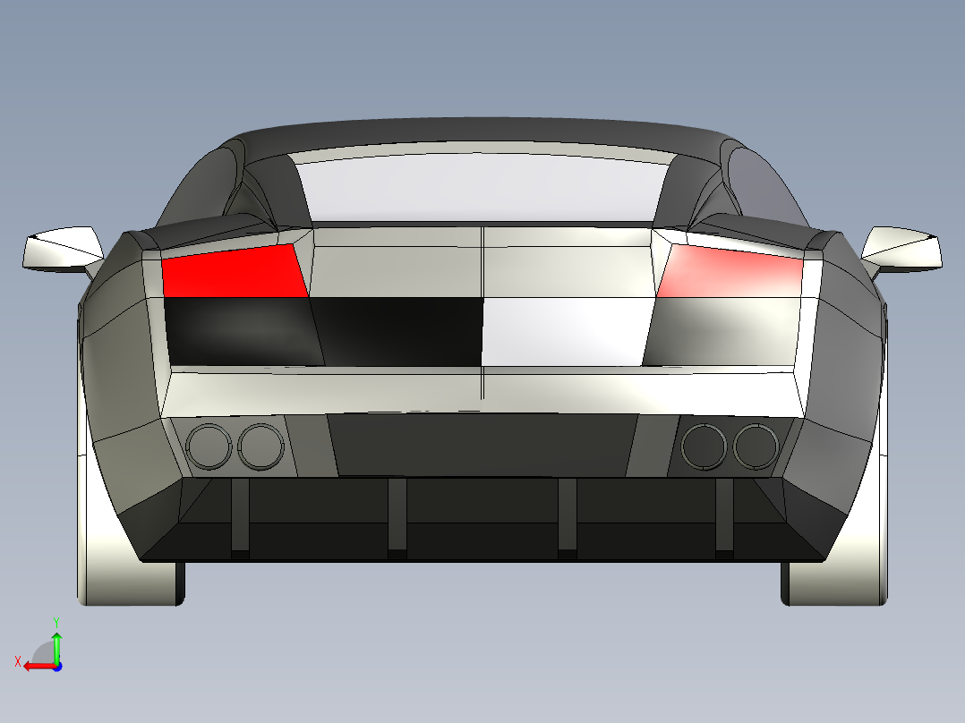 兰博基尼后视图