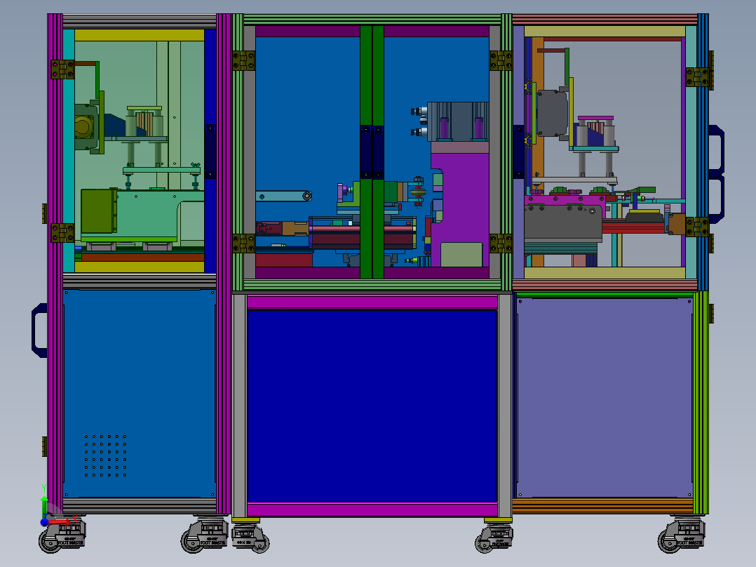 压合自动上料设备（sw18可编辑+工程图+bom）前视图