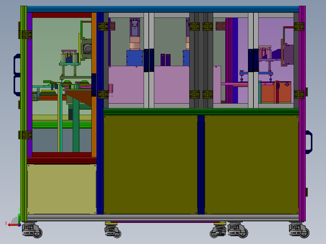 压合自动上料设备（sw18可编辑+工程图+bom）后视图