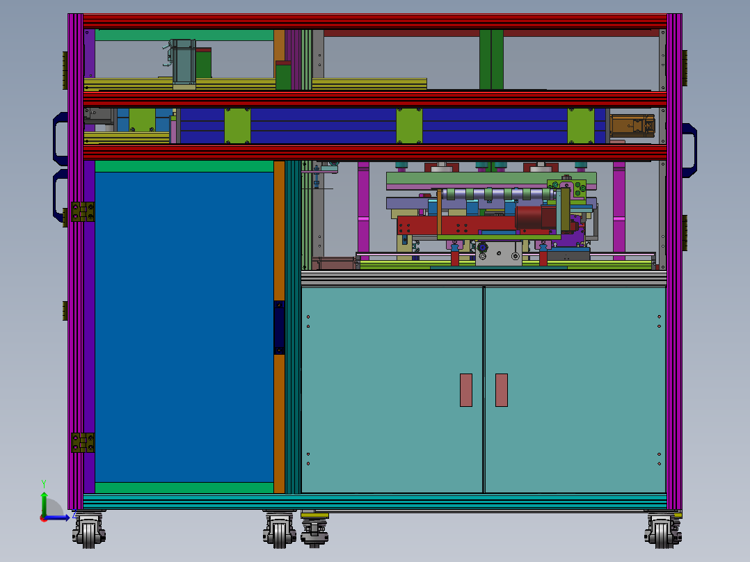压合自动上料设备（sw18可编辑+工程图+bom）左视图