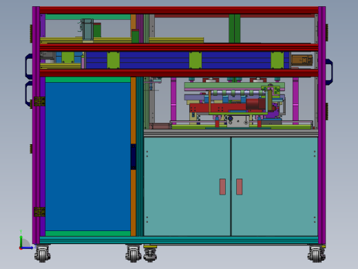 压合自动上料设备（sw18可编辑+工程图+bom）左视缩略图