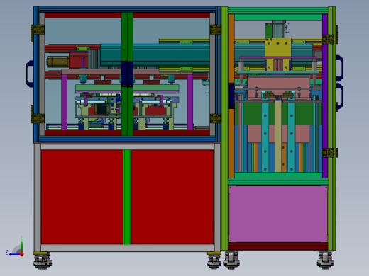 压合自动上料设备（sw18可编辑+工程图+bom）右视缩略图
