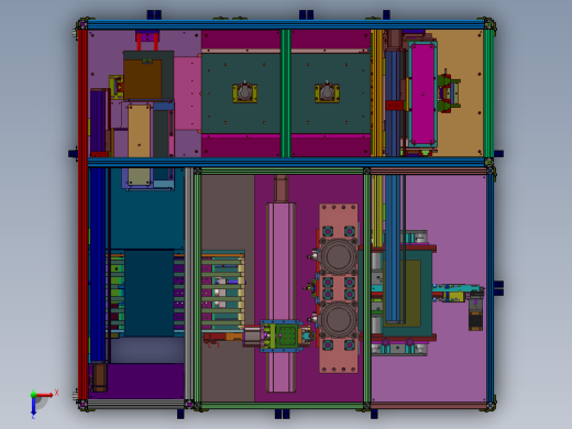 压合自动上料设备（sw18可编辑+工程图+bom）俯视缩略图