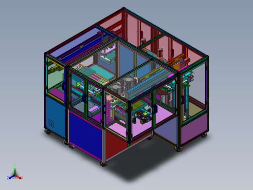 压合自动上料设备（sw18可编辑+工程图+bom）正等轴测缩略图