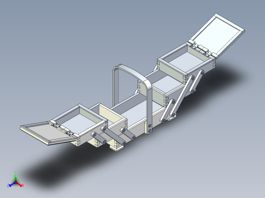 多层可折叠木盒结构3D