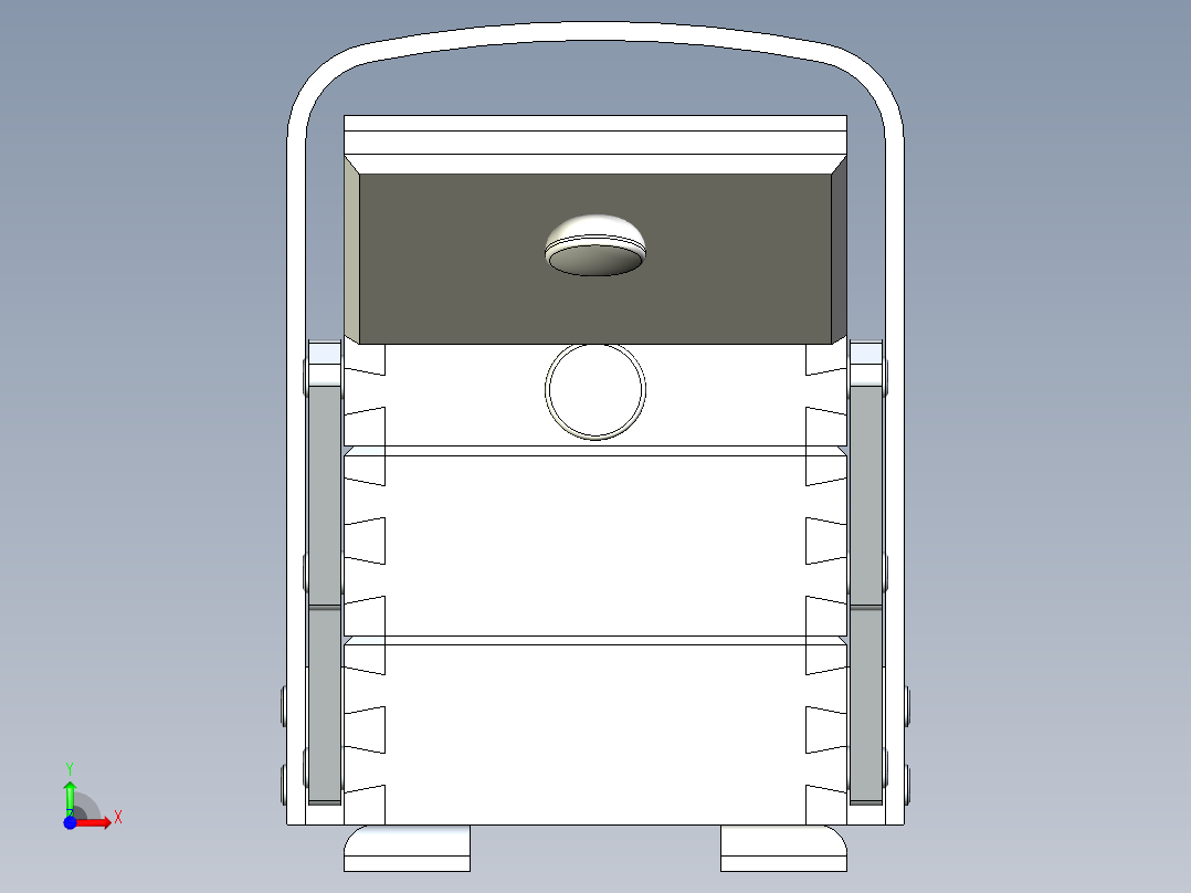 多层可折叠木盒结构3D前视图