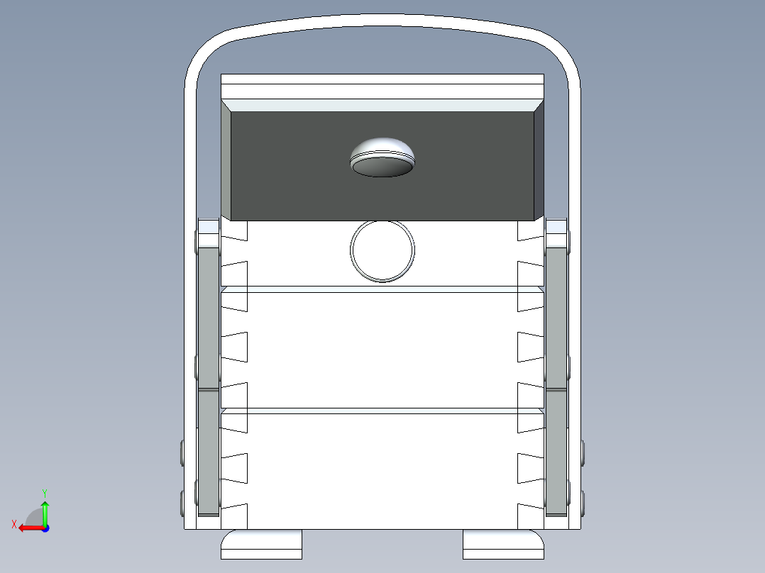 多层可折叠木盒结构3D后视图