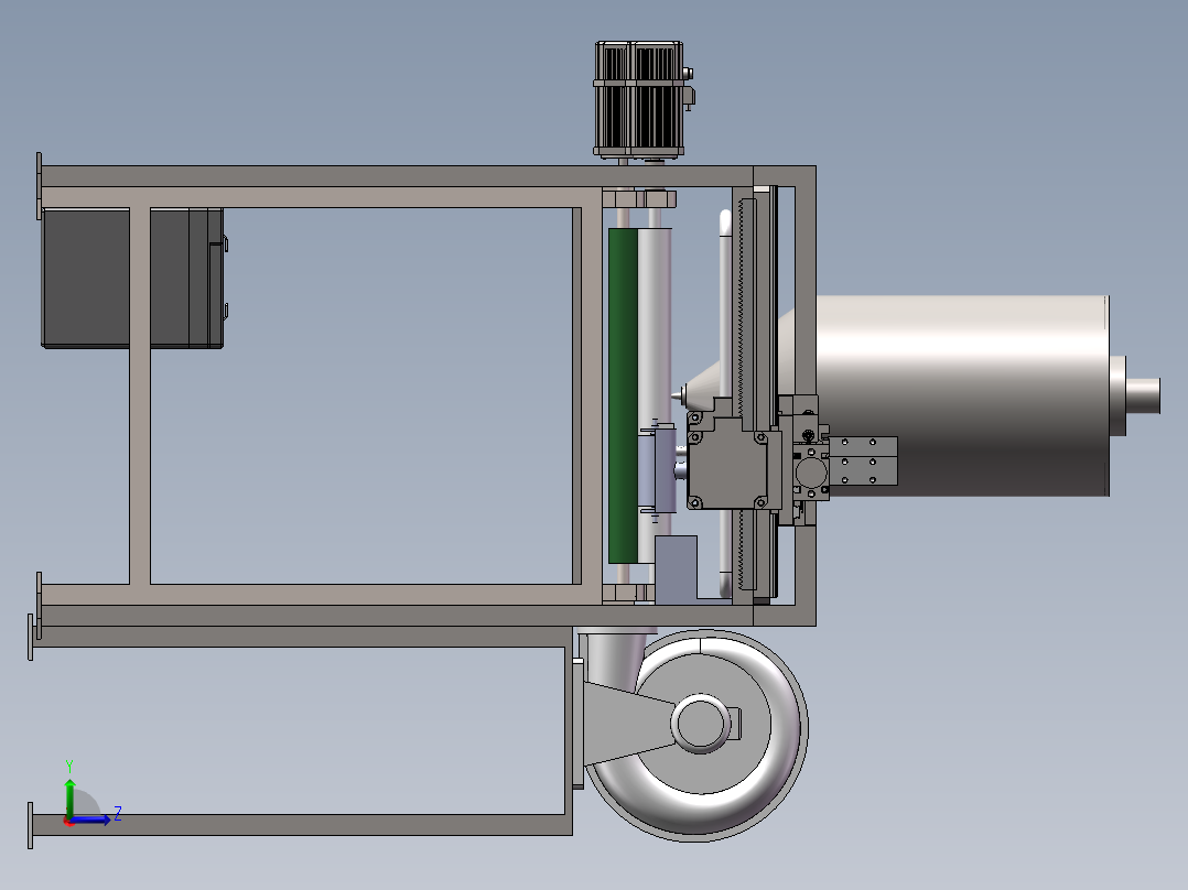 撕膜机3D 装配图 零件图左视图