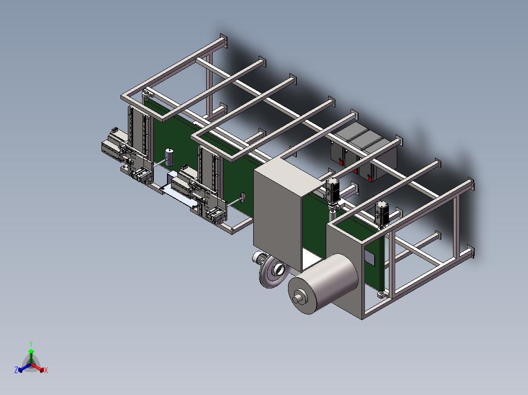 撕膜机3D 装配图 零件图正等轴测图