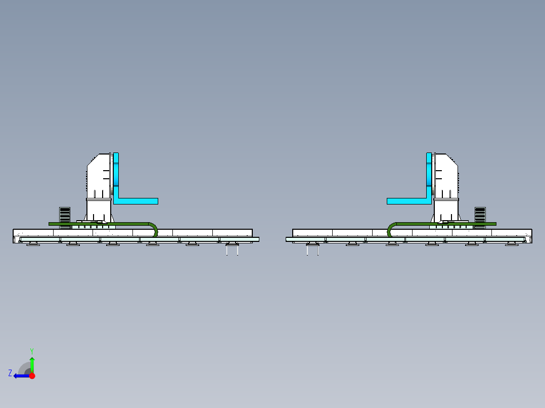 柔性自行走变距二轴变位机右视图