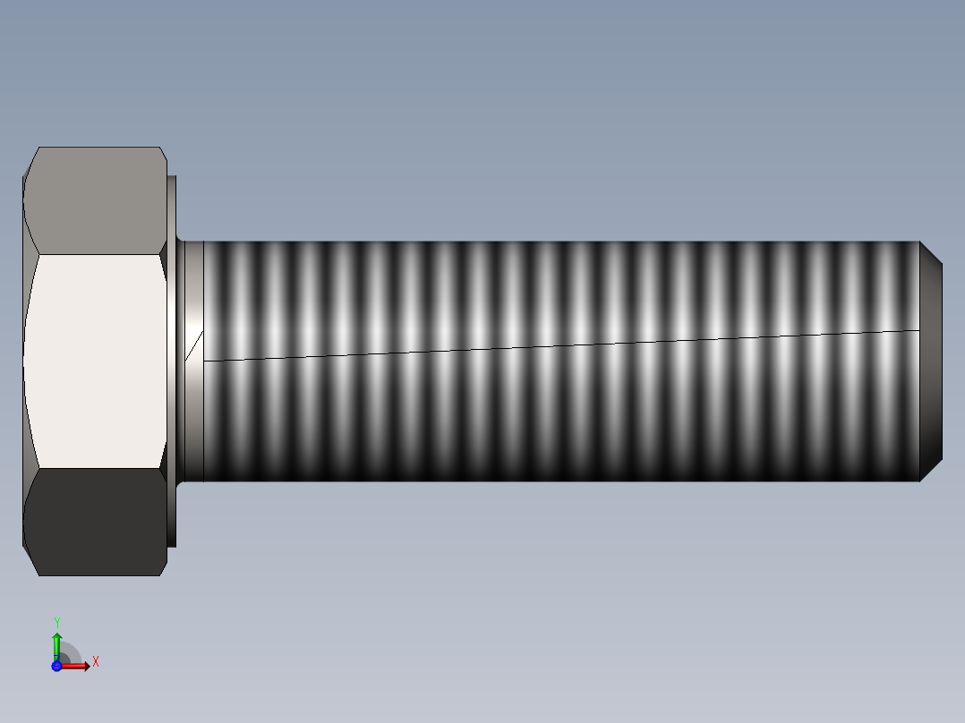 GB／T5781-2000六角头螺栓全螺纹C级(M22)×70前视图
