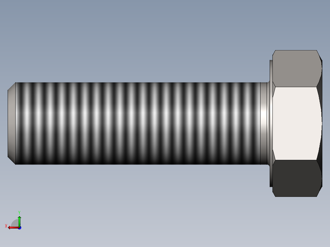 GB／T5781-2000六角头螺栓全螺纹C级(M22)×70后视图