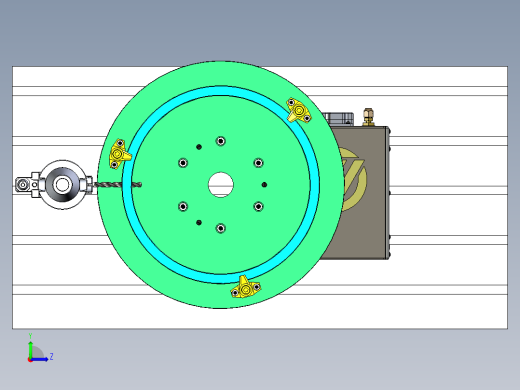 利用四轴和侧铣头加工侧面孔工装左视缩略图
