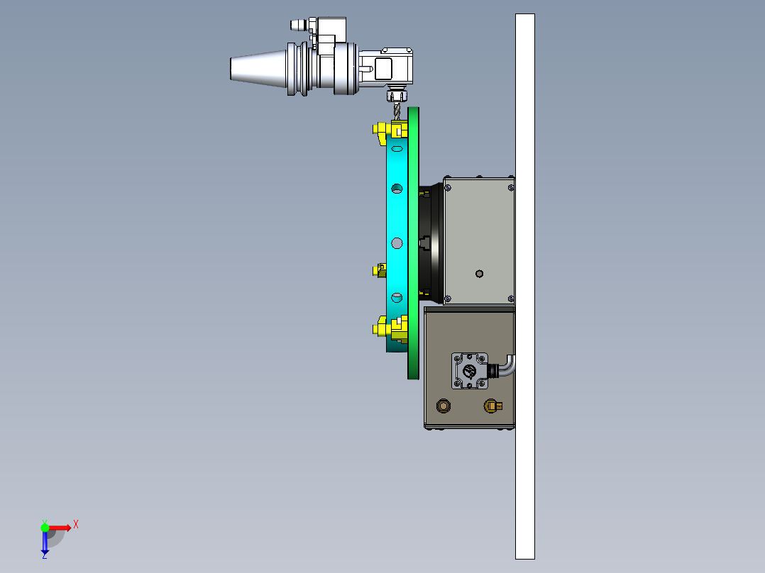 利用四轴和侧铣头加工侧面孔工装俯视图