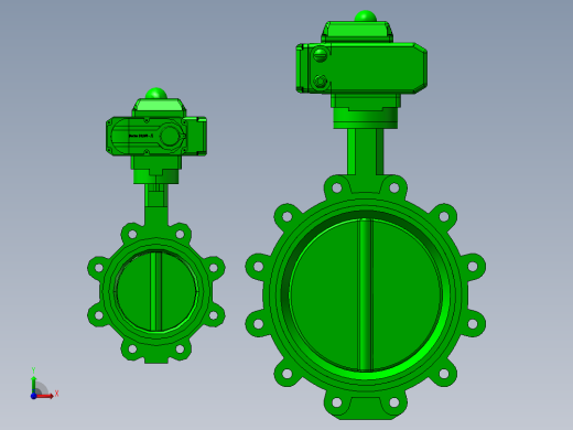 2款带1020-X至1040-X电动蝶阀模型