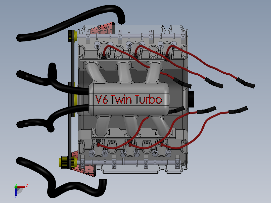 v6 发动机  SW16俯视图