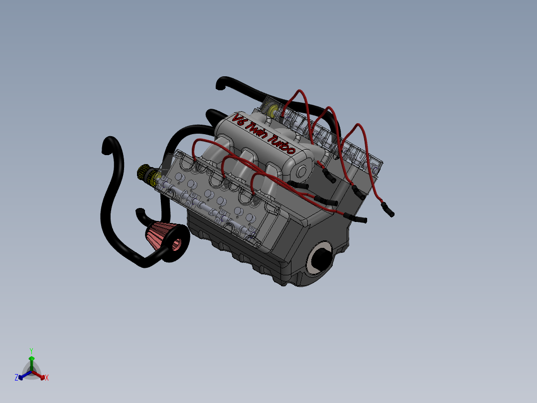 v6 发动机  SW16正等轴测图