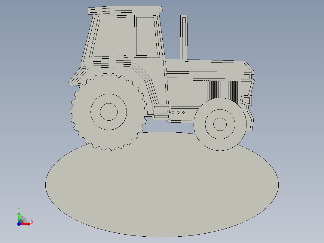 儿童拖拉机标识牌前视图