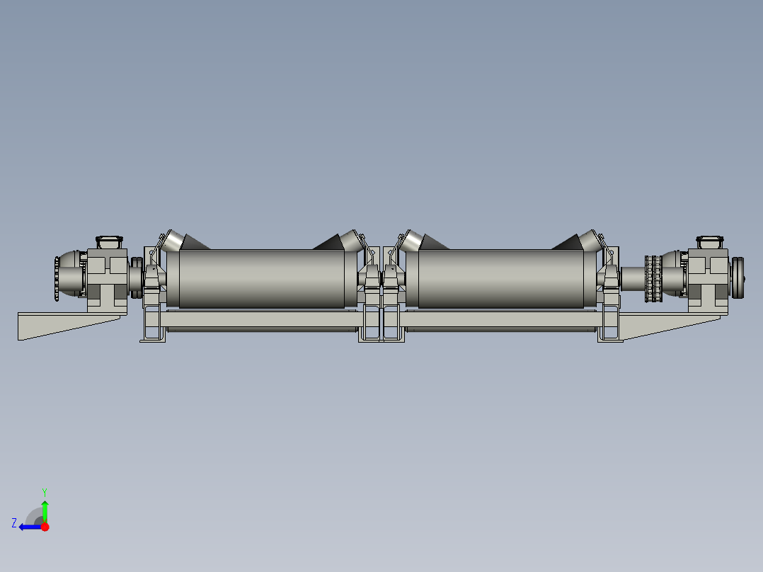 煤炭输送转载机的煤块破碎机右视图