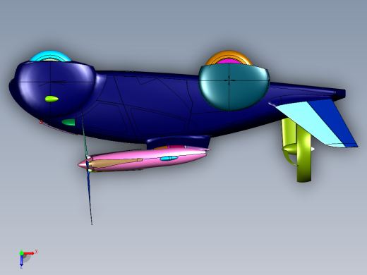 折叠机翼飞行车俯视缩略图