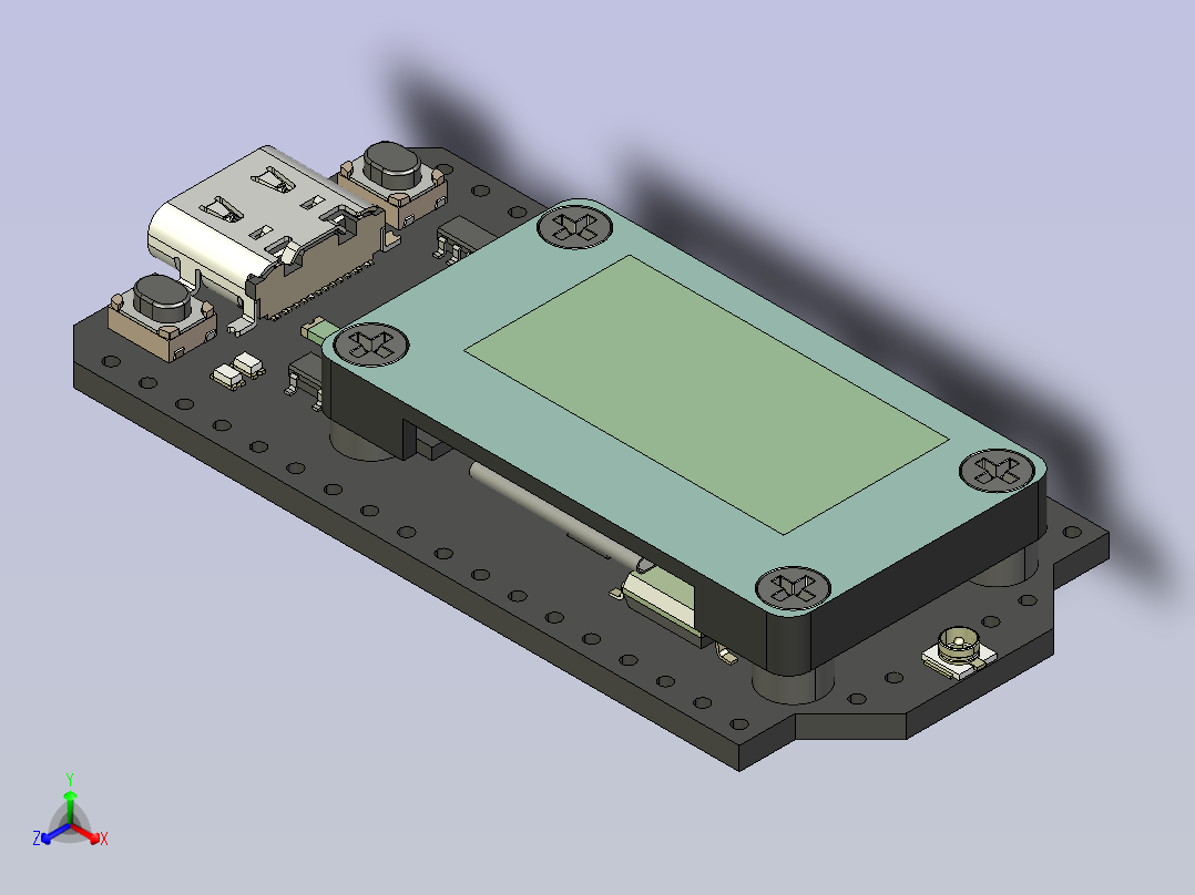Heltec LoRa 32 V4模块正等轴测图