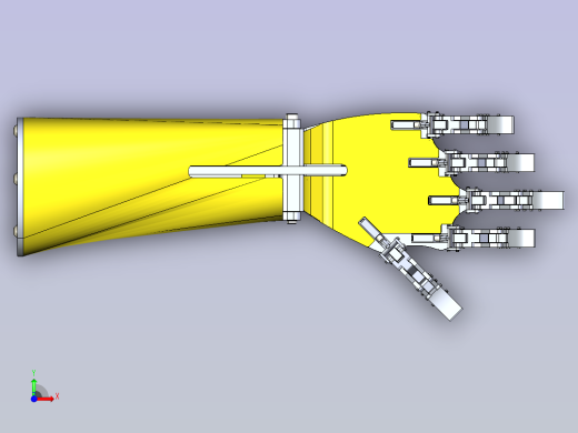 铰接手指与线缆驱动的机械仿生臂结构前视缩略图