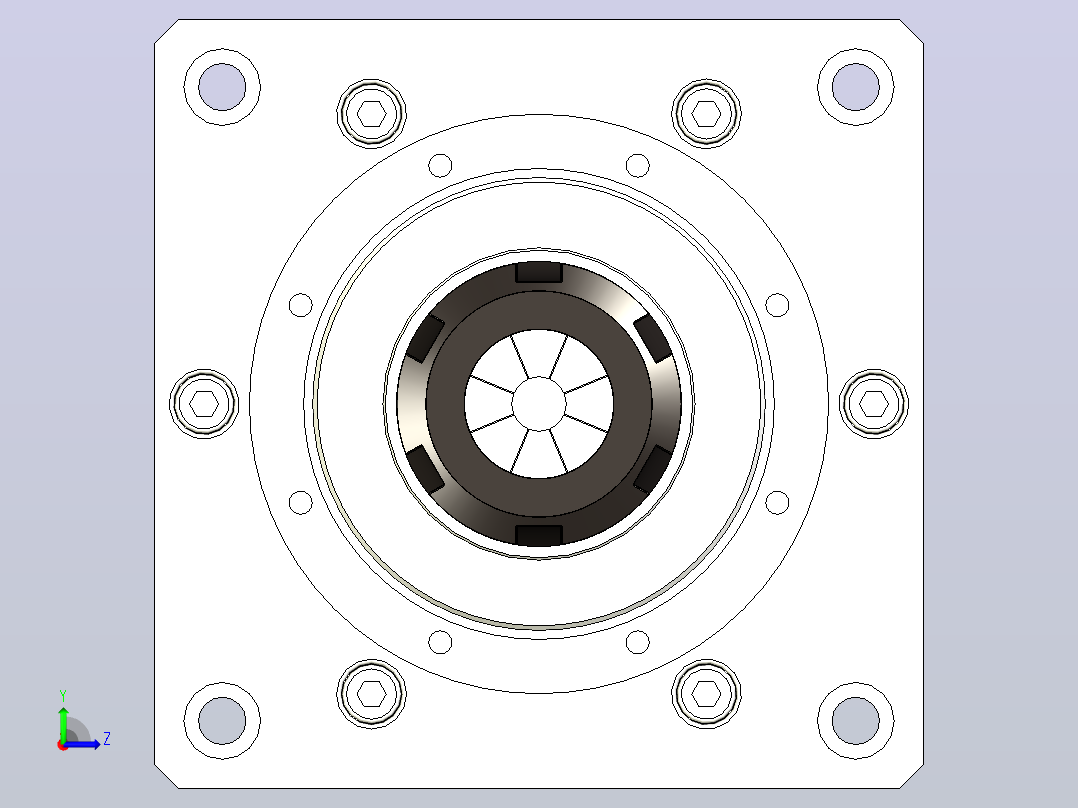ES339-ER40木工高精雕铣系列手动换刀电主轴[ES339-18-9.6KW-TMP-ER40]左视图