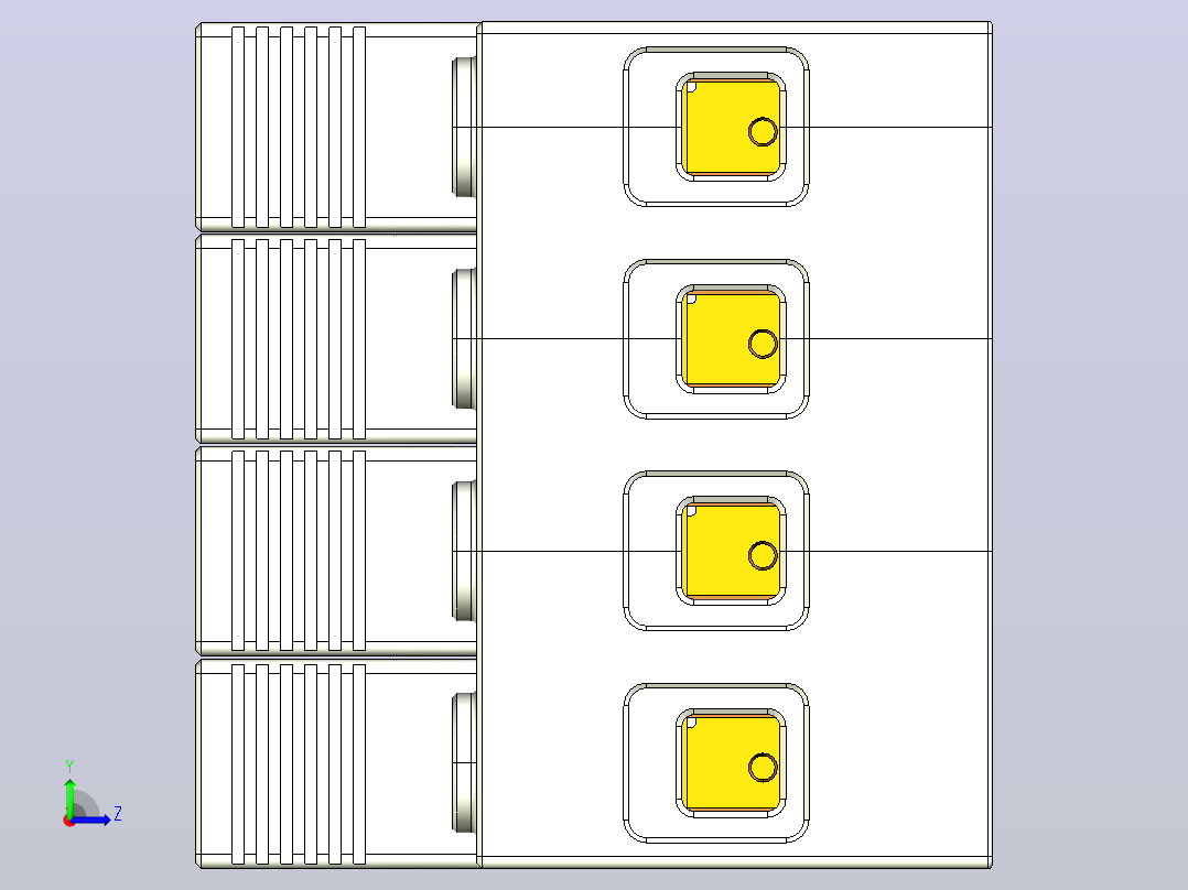 NXU-IIG 4P电涌保护器三维模型202307左视图