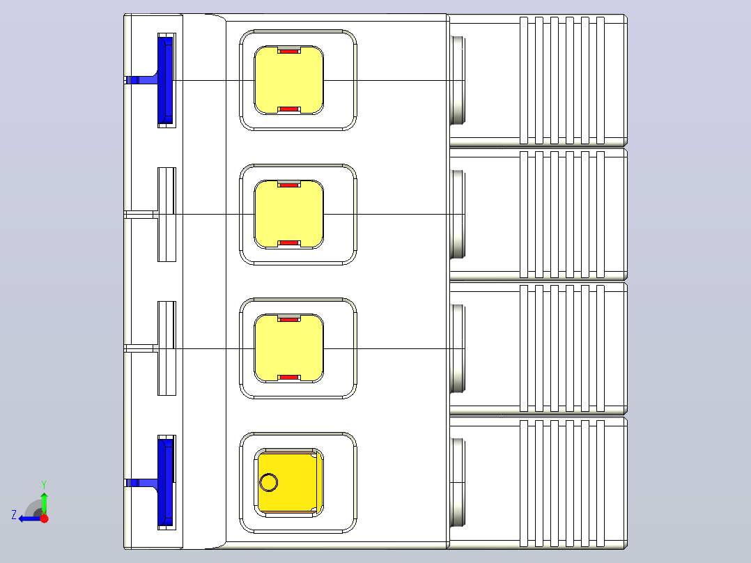 NXU-IIG 4P电涌保护器三维模型202307右视图