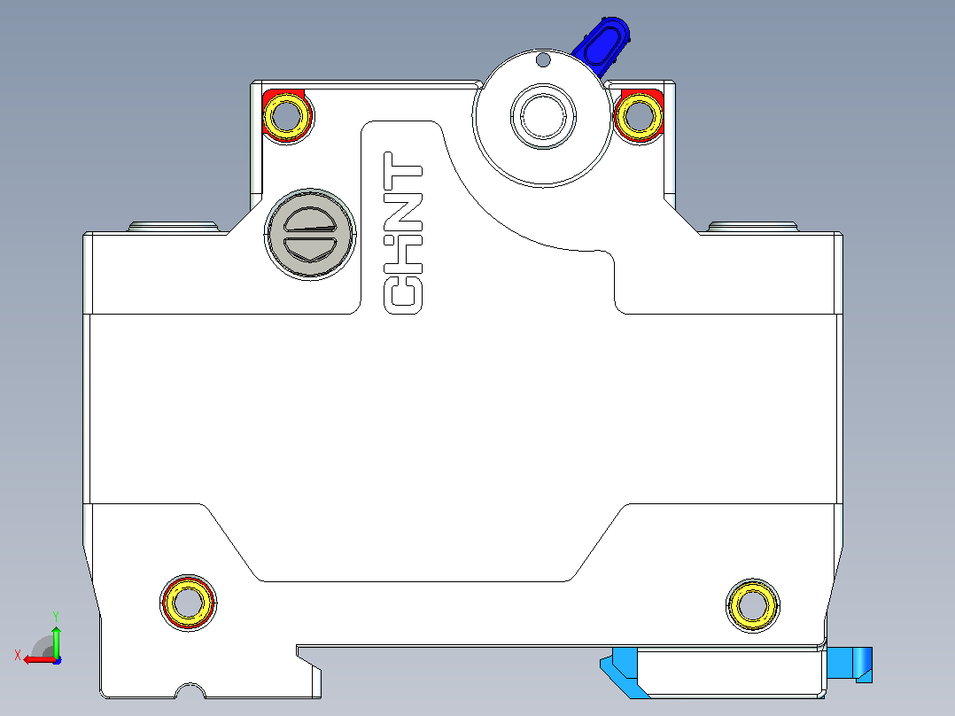 NXB-125G 1P小型断路器三维模型202306后视图