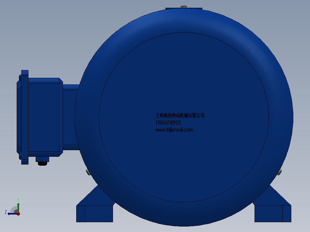 三相异步电动机7.5KW B3型后视图
