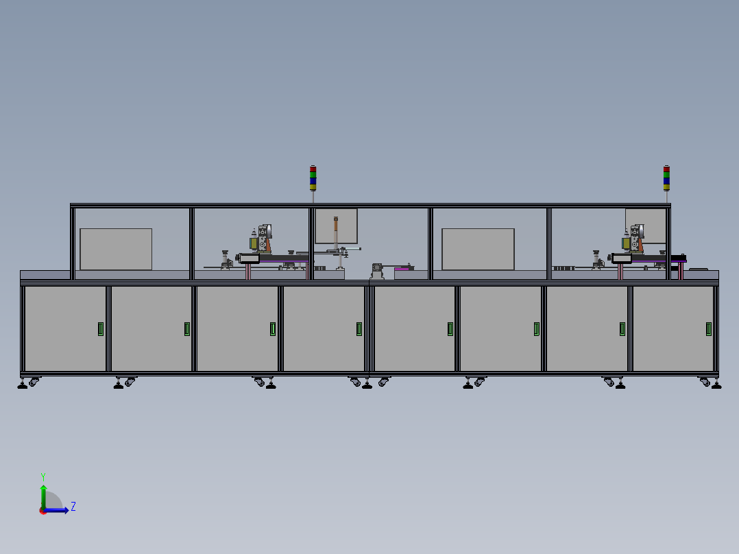 显示屏自动点胶、UV固化流水线左视图