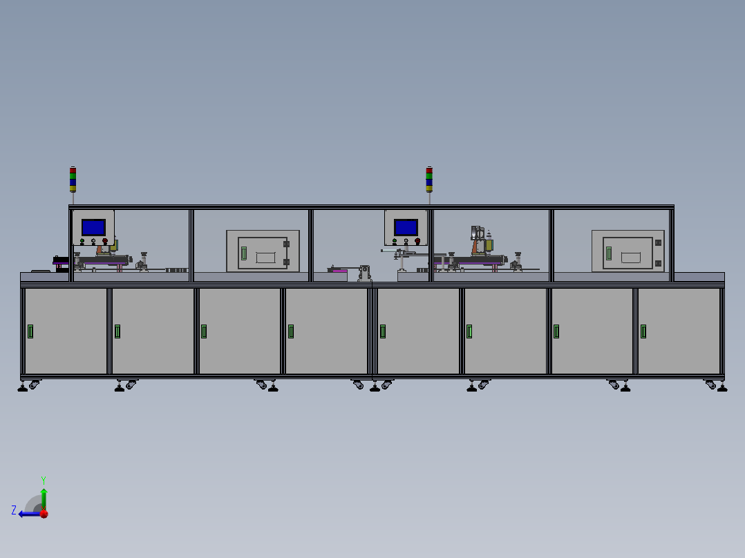 显示屏自动点胶、UV固化流水线右视图